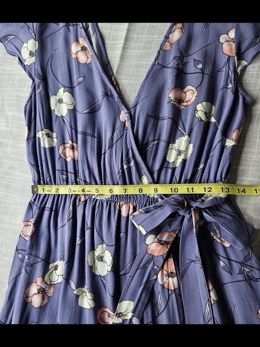 B·O·G Collective Floral Wrap Maxi Dress Size S Lavender Purple High-Low Ruffle - Picture 12 of 13